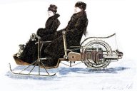 Rok 1901: Speciální automobil pro jízdu na ledu: Každý řidič jistě potvrdí, že jízda po...
