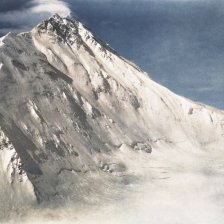 kolorovaná fotografie Mount Everest, rok 1921