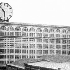 retro fotografie Největší hodiny světa ve Filadelfii.
