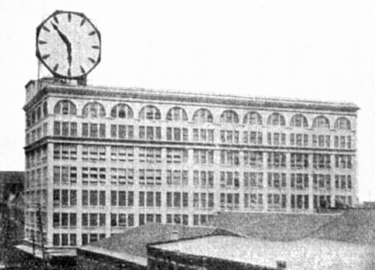 zobrazit detail historického snímku: Největší hodiny světa ve Filadelfii.
