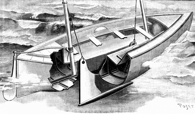 zobrazit detail historického snímku: Henryova loď, částečně otevřena, aby bylo viděti zařízení vzduchových komor.