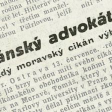 retro fotografie Titulek z novin České slovo, ročník 1933.