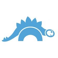 Dinosaurus Stegosaurus - dětská samolepka na zeď tmavě