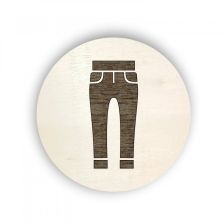 Dřevěný piktogram oblečení - dámské kalhoty