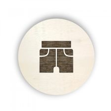 Dřevěný piktogram oblečení - kraťasy
