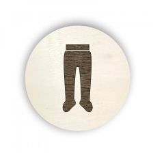 Dřevěný piktogram oblečení - punčocháče