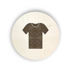 Dřevěný piktogram oblečení - tričko s krátkým rukávem