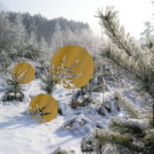 Koule s vločkou - samolepky na okno