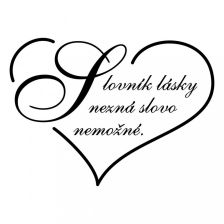 Slovník lásky - samolepící nápis na stěnu