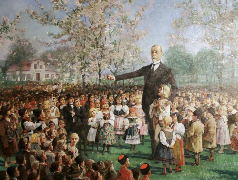 zobrazit detail historického snímku: T. G. Masaryk mluví k dětem.