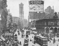 Gigantický reklamní billboard z roku 1910: Zdá se vám, že jste dnes všude zavaleni reklamou…