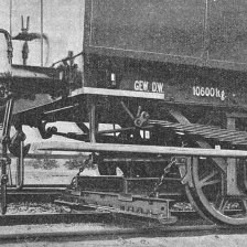 retro fotografie Gericke-ův přístroj pro zamezení vysmeknutí vlaku z kolejí.