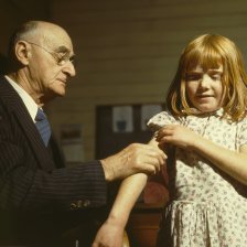 retro fotografie Očkování.