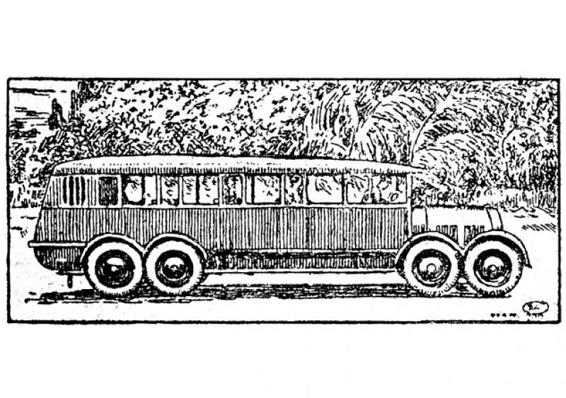 zobrazit detail historického snímku: Osmikolový autobus