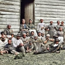 kolorovaná fotografie Otroci.