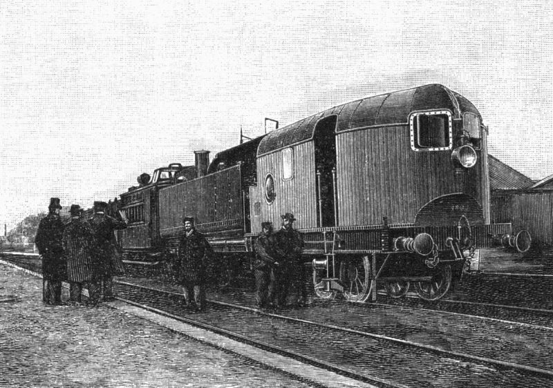 zobrazit detail historického snímku: Heilmannova lokomotiva od předu.