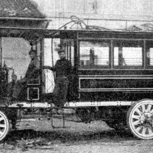Parní omnibus pro spojení měst Řím-Albano.