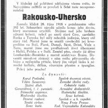 Uznámení o »úmrtí« Rakousko-uherské monarchie.