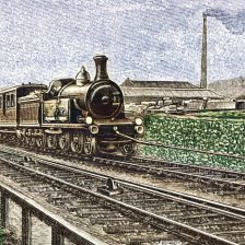 retro fotografie Železnice jako lanová dráha.