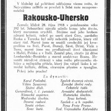 Uznámení o »úmrtí« Rakousko-uherské monarchie.