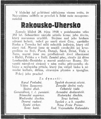 Konec Rakousko-Uherska. - klikněte pro zobrazení detailu