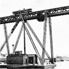 Plovoucí jeřáb nosnosti 100.000 kg v Brooklyn-ském přístavu.