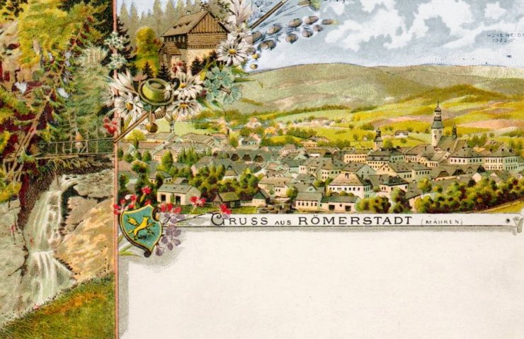 zobrazit detail historického snímku: Pohlednice »Gruss aus Römerstadt«.