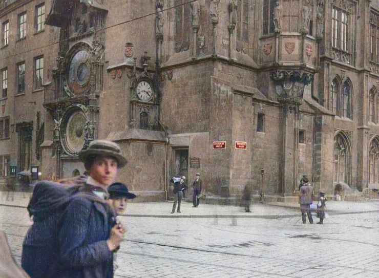 zobrazit detail historického snímku: Orloj na Staroměstské radnice v Praze.