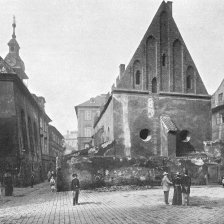 retro fotografie Staronová synagoga.