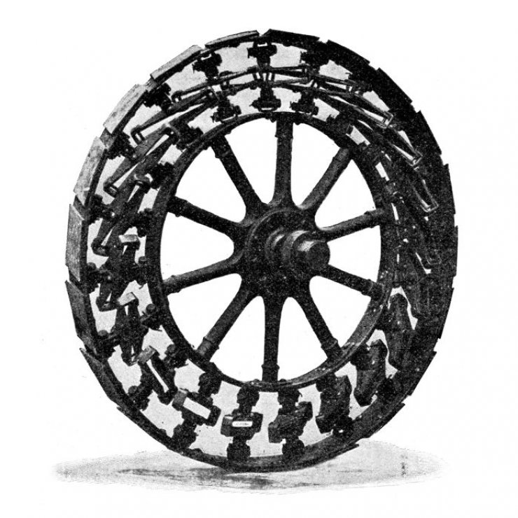 zobrazit detail historického snímku: Borchers-ovo pružné kolo pro motorová vozidla.