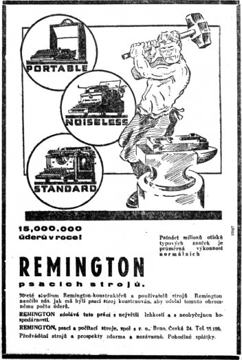 Psací stroje Remington. - klikněte pro zobrazení detailu