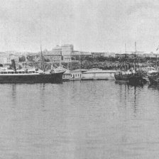 retro fotografie Oděssa: Pohled na přístav.