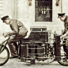 kolorovaná fotografie Rekordní autobicykl.