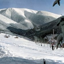 Zima ve Špindlerově Mlýně.