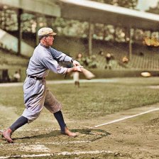 kolorovaná fotografie Hráč “base ballu”.