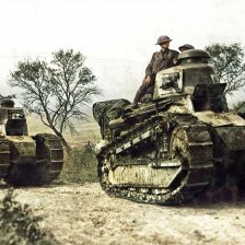 kolorovaná fotografie Tank Renault FT 17.