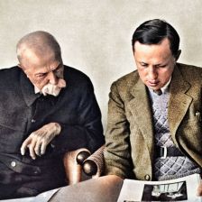 President Tomáš Garrigue Masaryk a Karel Čapek.