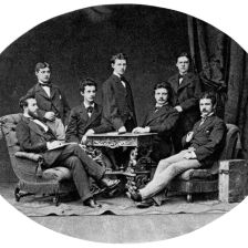 Masaryk v Lipsku jako student v kruhu něm. kollegů-přátel. R. 1874.