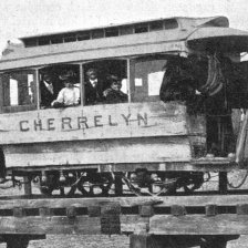 retro fotografie Koňská tramway v Denver-u.
