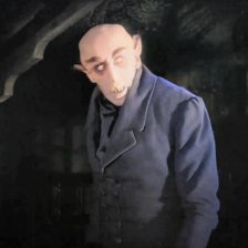kolorovaná fotografie Upír Nosferatu.