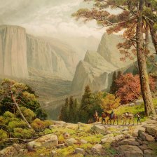 retro fotografie Yosemitské údolí v Americe.