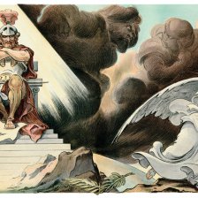 Římský bůh války Mars a anděl míru.