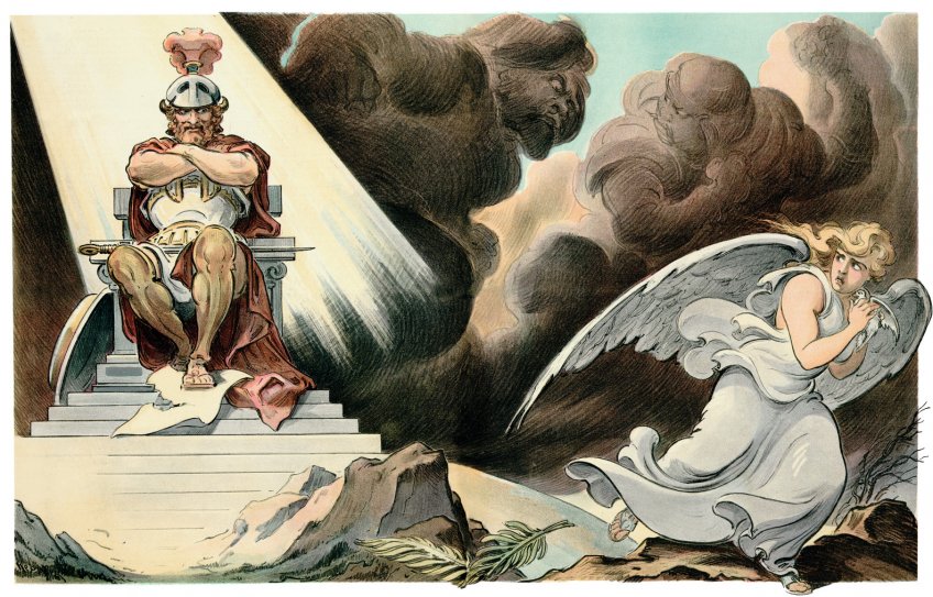 Římský bůh války Mars a anděl míru. - klikněte pro zobrazení detailu