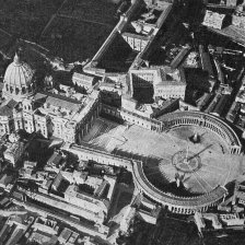 Pohled na Vatikán s ptačí perspektivy.