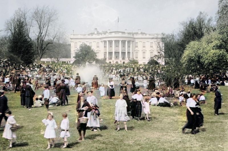 zobrazit detail historického snímku: Bílý dům o Velikonocích.