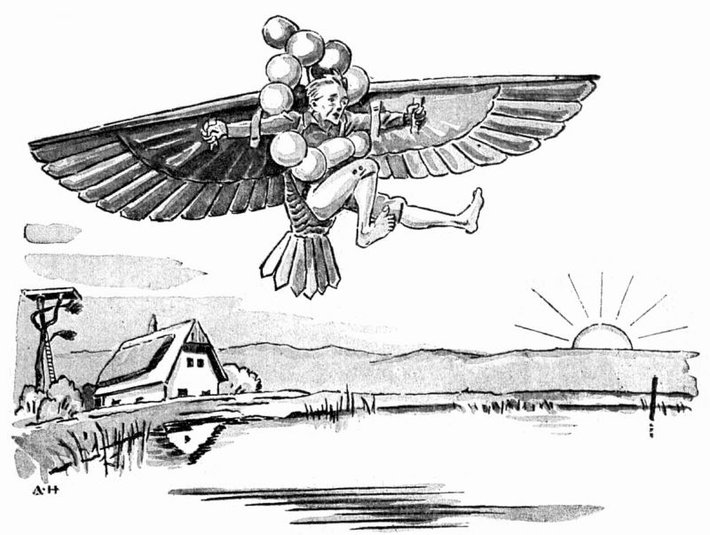 zobrazit detail historického snímku: Vít Fučík létá nad strpským rybníkem.