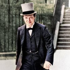kolorovaná fotografie Winston Churchill.
