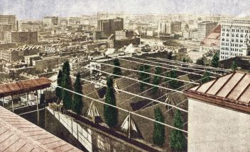 zobrazit detail historického snímku: Americké zahrady na střechách.