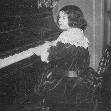 Tříletá pianistka Pilar Osorio.