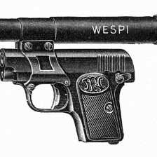 Browning s namontovaným přístrojem „Wespi“.